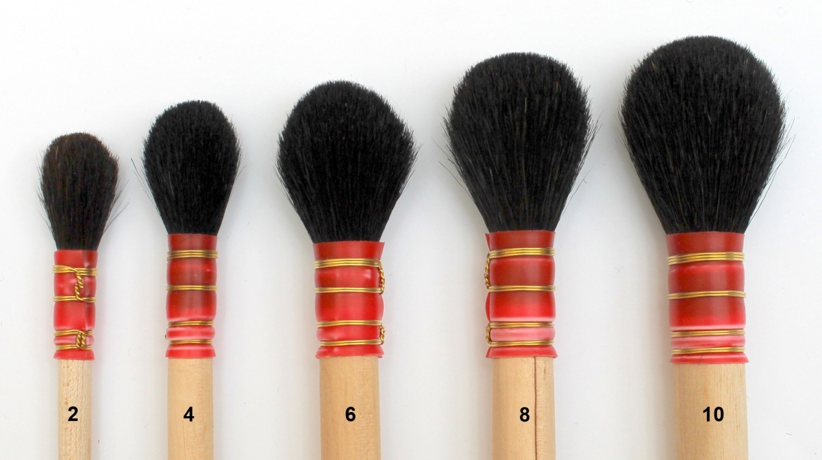 Brush with long handle, white goat hair, 14 mm Brushes
